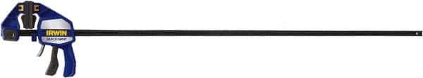 Irwin - 50" Capacity, 3-5/8" Throat Depth Carbon Steel Bar Clamp - 600 Lb Clamping Pressure, 1495.43mm Max Spread - Industrial Tool & Supply