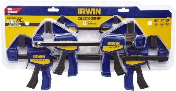 Irwin - 12" Capacity, 2-7/16" Throat Depth Carbon Steel Bar Clamp - Lb Clamping Pressure - Industrial Tool & Supply