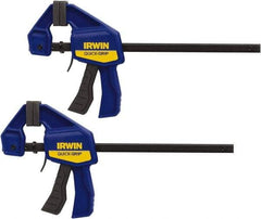 Irwin - 6" Capacity, 2-7/16" Throat Depth Carbon Steel Bar Clamp - 140 Lb Clamping Pressure, 13" OAL - Industrial Tool & Supply