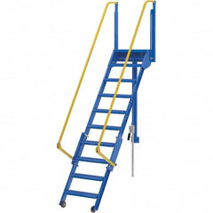 Vestil - 127-5/8" High 350 Lb Capacity 10 Step Ladder - Industrial Tool & Supply