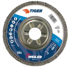5″ Tiger Disc Abrasive Flap Disc, Angled, Alum. Backing, 80Z, 7/8″ Arbor Hole - Industrial Tool & Supply