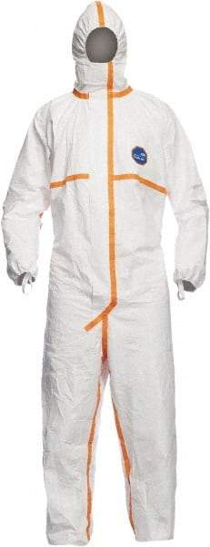 Dupont - Size 2XL Tyvek General Purpose Coveralls - White, Zipper Closure, Elastic Cuffs with Thumb-loop, Elastic Ankles, Taped Seams - Industrial Tool & Supply