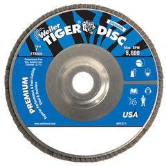 7″ Tiger Disc Abrasive Flap Disc, Angled, Alum. Backing, 80Z, 7/8″ Arbor Hole - Industrial Tool & Supply