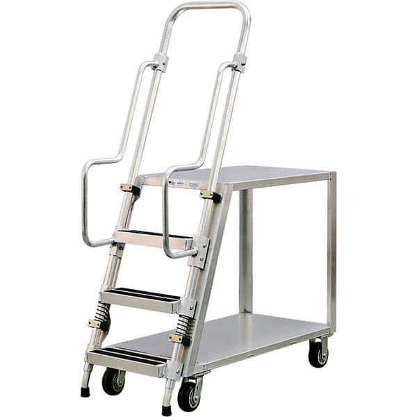 New Age Industrial - 69-1/2" High 800 Lb Capacity 3 Step Stock-Picking Ladder - Industrial Tool & Supply