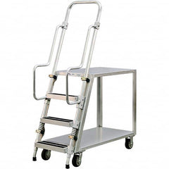 New Age Industrial - 69-1/2" High 800 Lb Capacity 3 Step Stock-Picking Ladder - Industrial Tool & Supply