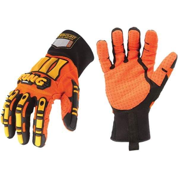 ironCLAD - Size 2XL (11), ANSI Cut Lvl A1, Puncture Lvl 3, Abrasion Lvl 4, Cut Resistant Gloves - 11" Long, Uncoated, Unlined, Slip-On Cuff, Orange, Paired - Industrial Tool & Supply