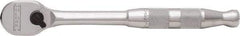 Proto - 3/8" Drive Pear Head Ratchet - Full Polish Chrome Finish, 7" OAL, 90 Gear Teeth, Standard Handle, Reversible Head - Industrial Tool & Supply