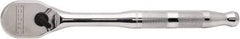 Proto - 1/2" Drive Pear Head Ratchet - Full Polish Chrome Finish, 10" OAL, 90 Gear Teeth, Standard Handle, Reversible Head - Industrial Tool & Supply