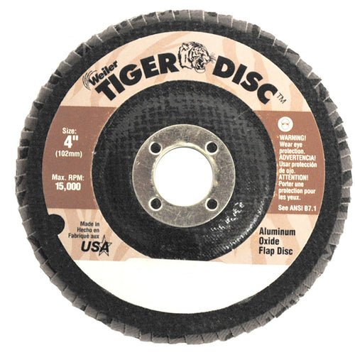5″ Tiger Disc Abrasive Flap Disc, Angled, Phenolic Backing, 80AO, 7/8″ Arbor Hole - Industrial Tool & Supply