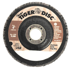 ‎4-1/2″ Tiger Disc Abrasive Flap Disc, Flat, Phenolic Backing, 60AO, 5/8″-11 UNC Nut - Industrial Tool & Supply