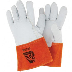 Steiner - Size M Unlined Goatskin Welding Glove - Gauntlet Cuff, Wing Thumb, For TIG - Industrial Tool & Supply