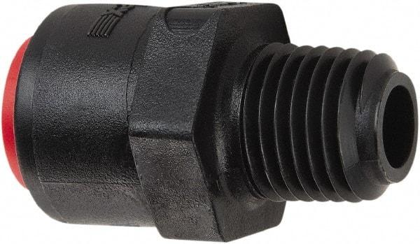 Parker - 1/4" Kynar Check Valve - Inline, Push-to-Connect x MNPT, 300 WOG - Industrial Tool & Supply