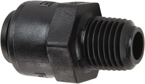 Parker - 1/4" Kynar Check Valve - Inline, Push-to-Connect x MNPT, 300 WOG - Industrial Tool & Supply