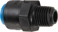 Parker - 1/4" Kynar Check Valve - Inline, Push-to-Connect x MNPT, 300 WOG - Industrial Tool & Supply