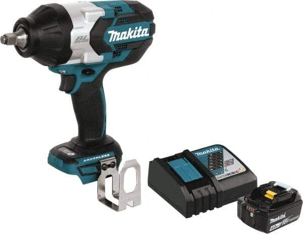Makita - 1/2" Drive 18 Volt T-Handle Cordless Impact Wrench & Ratchet - 1,700 RPM, 750 Ft/Lb Torque, Lithium-Ion Batteries Included - Industrial Tool & Supply