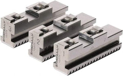 Samchully - 8" Max Chuck Diam Compatibility, Steel Tongue & Groove Hard Lathe Top Jaws - 0 Steps, 22mm Wide x 72mm Long x 43mm High - Industrial Tool & Supply