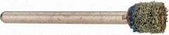 Rex Cut Product - 1/4" Head Diam x 1/4" Thickness, W160, Cylinder End, Aluminum Oxide Mounted Point - White, Medium Grade, 80 Grit, 75,330 RPM - Industrial Tool & Supply
