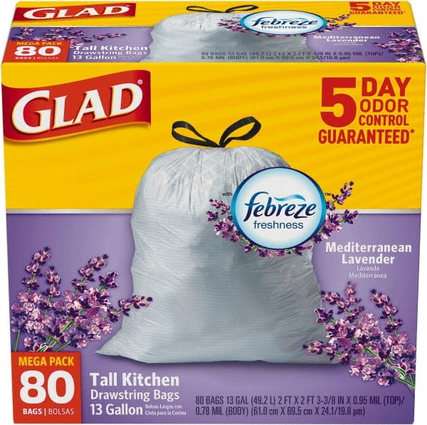 Glad - Pack of (3) 80-Count 13 Gal 0.95 mil Household/Office Trash Bags - Industrial Tool & Supply