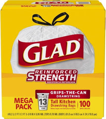 Glad - Pack of (4) 100-Count 13 Gal 0.95 mil Household/Office Trash Bags - Industrial Tool & Supply