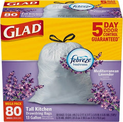 Glad - Pack of (80) 13 Gal 0.95 mil Household/Office Trash Bags - Industrial Tool & Supply