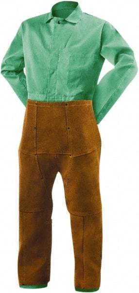 Steiner - Size Universal Leather Welding Chaps - No Pockets, Brown, Nonhazardous Protection - Industrial Tool & Supply
