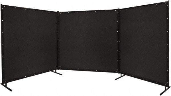 Steiner - 6' Wide x 8' High, Vinyl Laminated Polyester Portable Welding Screen - Black - Industrial Tool & Supply
