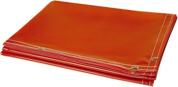 Steiner - 10' High x 6' Wide x 40mm Thick Transparent Vinyl Welding Curtain - Orange, Grommet - Industrial Tool & Supply