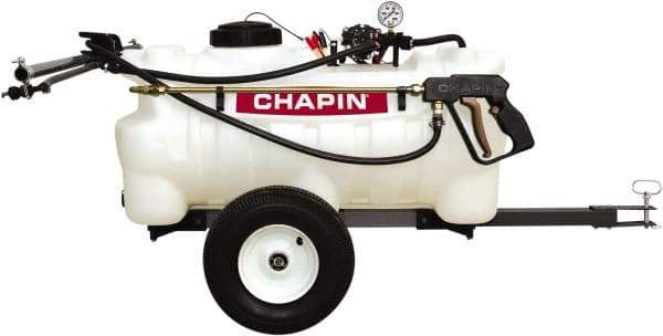 Chapin - 25 Gal Tow Behind Sprayer - Polyethylene Tank, 15' Reinforced Hose with Brass Wand - Industrial Tool & Supply