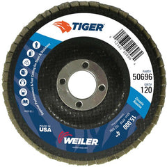4″ Tiger Disc Abrasive Flap Disc, Flat, Phenolic Backing, 120Z, 5/8″ Arbor Hole - Industrial Tool & Supply