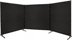 Steiner - 8' Wide x 8' High, Vinyl Laminated Polyester Portable Welding Screen - Black - Industrial Tool & Supply