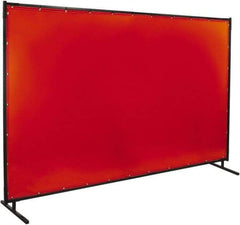 Steiner - 6' Wide x 10' High, 40mm Thickness, Transparent Vinyl Portable Welding Screen - Orange - Industrial Tool & Supply