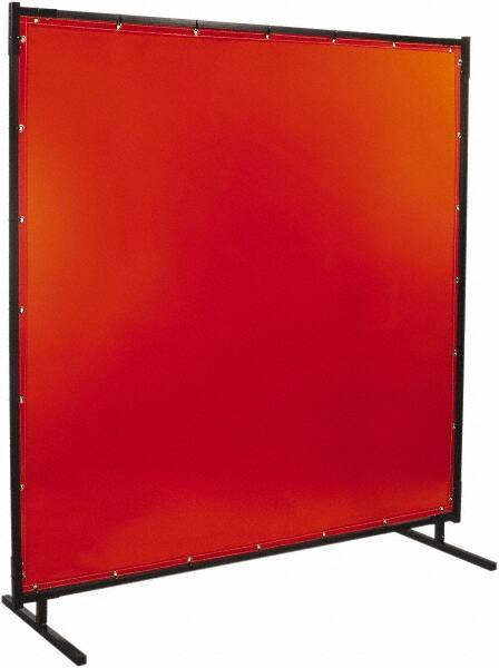 Steiner - 8' Wide x 8' High, 40mm Thickness, Transparent Vinyl Portable Welding Screen - Orange - Industrial Tool & Supply