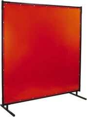Steiner - 6' Wide x 10' High, 14mm Thickness, Transparent Vinyl Portable Welding Screen - Orange - Industrial Tool & Supply
