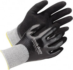 PRO-SAFE - Size XL (10), ANSI Cut Lvl A5, Abrasion Lvl 4, Nitrile Coated Cut & Puncture Resistant Gloves - Palm, Fingers, Knuckles Coated, ATA/HPPE Blend Lining, Black, Paired - Industrial Tool & Supply