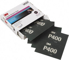 3M - 400 Grit, Aluminum Oxide TriangleSanding Sheet - 6-13/16" Long x 5-1/2" Wide, Extra Fine Grade, Weighted Paper Backing - Industrial Tool & Supply