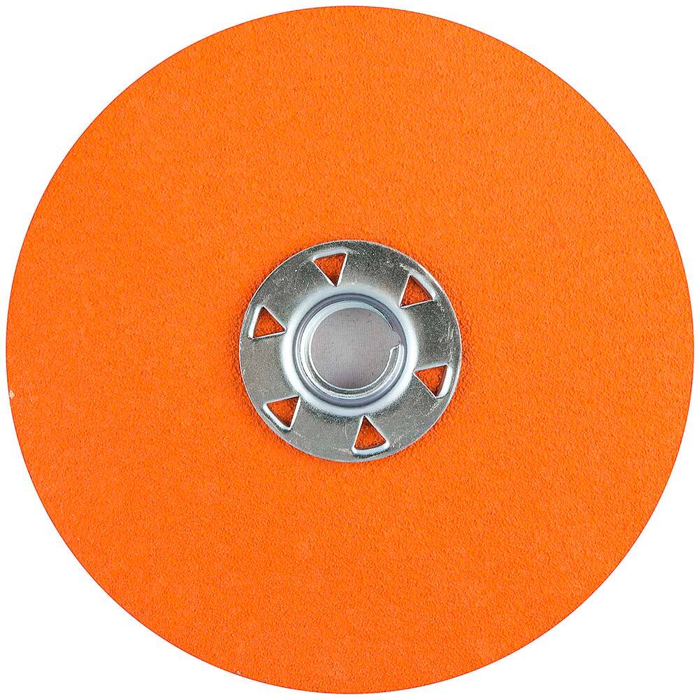 Norton - 5" Diam, 5/8" Hole, 80 Grit Ceramic Alumina Fiber Disc - Industrial Tool & Supply