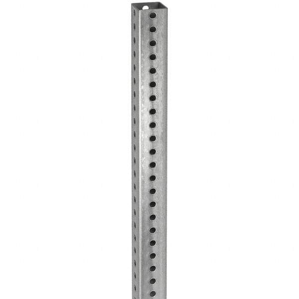 TAPCO - 10' High, Galvanized Traffic Sign Post - Steel, 7/16" Hole Diam, Silver - Industrial Tool & Supply