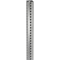 TAPCO - 10' High, Galvanized Traffic Sign Post - Steel, 7/16" Hole Diam, Silver - Industrial Tool & Supply