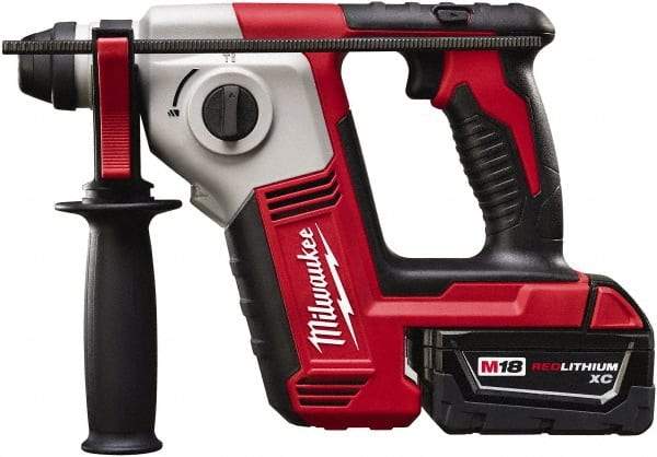 Milwaukee Tool - 18 Volt SDS Plus Chuck Cordless Rotary Hammer - 0 to 7,000 BPM, 0 to 1,300 RPM, Reversible - Industrial Tool & Supply