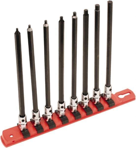 Wiha - 8 Piece 1/4" Drive Inch Hex Bit Socket Set - 3/32 to 1/4" Hex - Industrial Tool & Supply