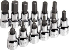 SK - 12 Piece 3/8" Drive Metric Hex Bit Socket Set - 2 to 12mm Hex - Industrial Tool & Supply