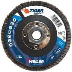 4-1/2″ Big Cat Abrasive Flap Disc, Flat, Phenolic Backing, 80Z, 5/8″-11 UNC Nut - Industrial Tool & Supply