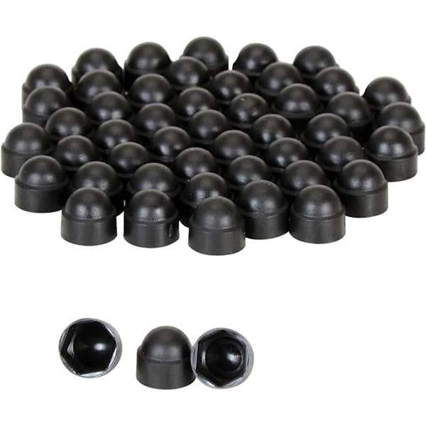 Vestil - 9/16" Bollard Cap - Black, Plastic, Smooth Surface - Industrial Tool & Supply