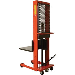 Wesco Industrial Products - 1,000 Lb Capacity, 60" Lift Height, Steel Stacker Manually Operated Lift - Industrial Tool & Supply