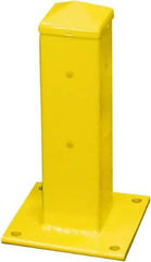 Hallowell - 18" High, Yellow Steel Post Protector - 7" Wide x 7" Long Mounting Plate, 13 Lb - Industrial Tool & Supply