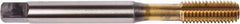 Union Butterfield - M12x1.75 Metric Coarse 6H Modified Bottoming Thread Forming Tap - Powdered Metal High Speed Steel, TiN Finish, 110mm OAL, 24mm Thread Length, Right Hand Thread, Series 1697AP - Exact Industrial Supply