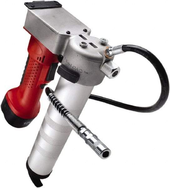 Legacy - 6,000 Max psi, Flexible Battery-Operated Grease Gun - 14 oz Capacity, 1/8 Thread Outlet, Bulk, Filler Pump & Cartridge Fill - Industrial Tool & Supply