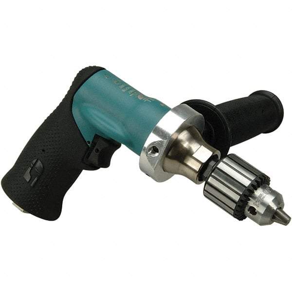 Dynabrade - 3/8" Keyed Chuck - Pistol Grip Handle, 1,000 RPM, 0.4 hp, 90 psi - Industrial Tool & Supply
