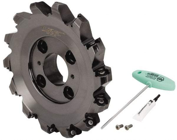 Kennametal - 10" Cut Diam, 2-1/2" Arbor Hole, 8mm Max Depth of Cut, 45° Indexable Chamfer & Angle Face Mill - 14 Inserts, HNPJ 1307... Insert, Right Hand Cut, 14 Flutes, Through Coolant, Series Dodeka Max - Industrial Tool & Supply