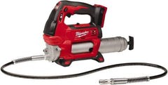 Milwaukee Tool - 10,000 Max psi, Flexible Battery-Operated Grease Gun - 14 oz Capacity, 31 Strokes per oz, Includes Grease Gun, Gauge Hose Assembly & Coupler - Industrial Tool & Supply